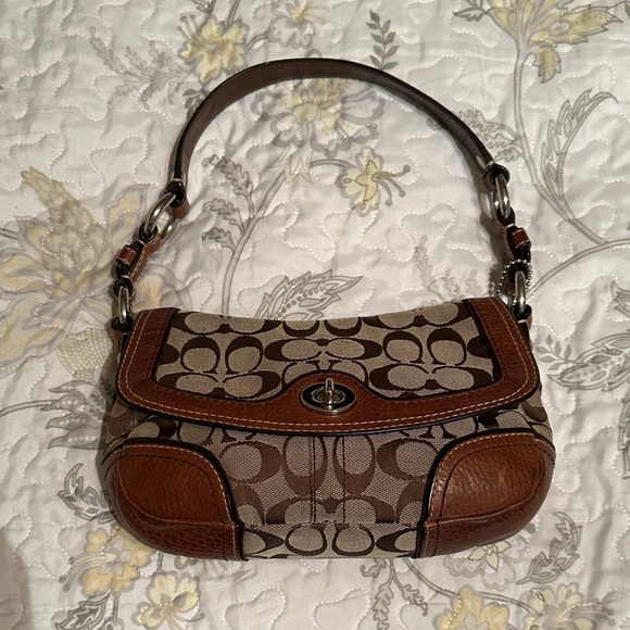 Coach Handbags - Coach Chelsea Brown and Tan Signature Shoulder Bag